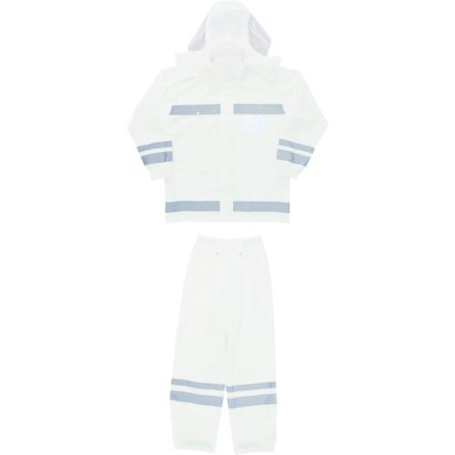 カジメイク　【売切廃番】視認性レディースレインスーツ　ホワイト　Ｍ 3830-01-M≪在庫限り≫