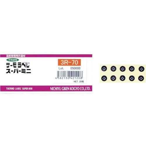 日油技研　サーモラベルスーパミニ３点表示　不可逆性　８０度 3R-80