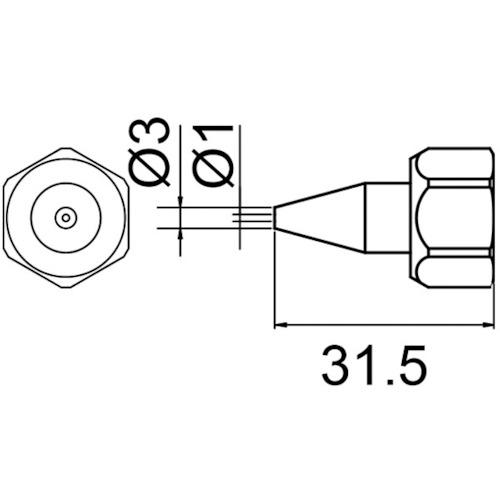 白光　ノズル　Ｎ−１　袋ナット付 801-N-1