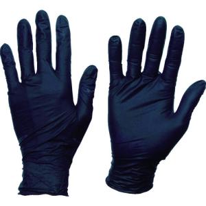 TRUSCO(トラスコ)　使い捨てニトリル手袋ＴＧスタンダード　０．０８粉無黒Ｌ　１００枚 TGNN08BKL｜kougurakuichi