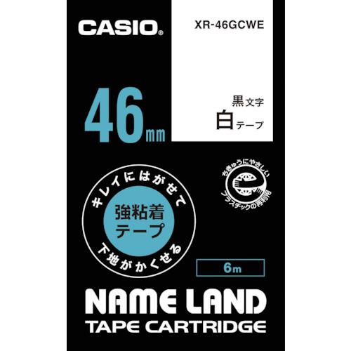 カシオ　ネームランド専用カートリッジ　４６ｍｍ　白テープ／黒文字 XR-46GCWE