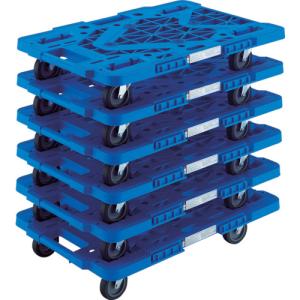 TRUSCO(トラスコ)　まとめ買い　樹脂製平台車　　ルートバン　　ＭＰＫ−６００Ｊ−Ｂ　６台セット MPK-600J-B-M6