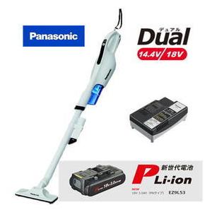 パナソニック(Panasonic) スティックサイクロンクリーナー デュアル14.4V/18V 18V小型軽量3.0Ah電池1個セット ホワイト EZ37A5PN1G-W｜kouguya