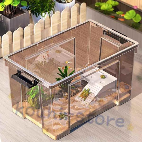 亀飼育用水槽 亀水槽 大型プラスチック水槽 大型カメ飼育ケース 亀用品 カメの家カメ飼育ケージ トカ...