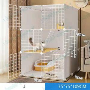 猫ケージ キャットケージ ペットケージ 折りたたみ2段 ベビーサークルキャットタワー スタジアム ワイド扉 収納頑丈 檻 ねこ ネコケージ 猫ハウス｜THE CAMP Yahoo!店