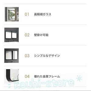 鏡 長方形 2ways 壁掛けミラー 40cm...の詳細画像1