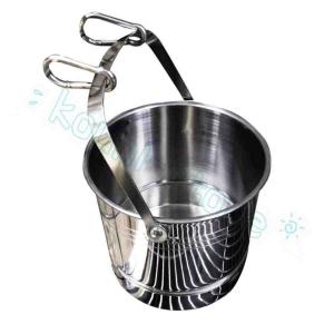 ペット用飲用噴水、犬 水飲み 、犬 水飲み皿 外、ペット 水飲み器、ペット 水飲み、ステンレス鋼の飲用バケツをぶら下げ犬のケージ、大型犬用飲用バケツ ペット