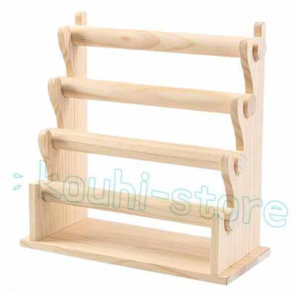 4 ティア 木製ブレスレットスタンド ブレスレットホルダー ブレスレット ヘアタイ ディスプレイスタ...