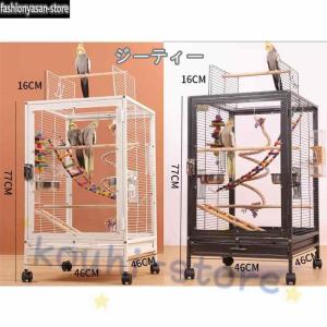 クリアアクリル鳥かご 複数飼い大型インコ ケージ セキセイインコゴザクラインコオカメインコ鳥籠 Ｗ46×Ｄ46×Ｈ77cm(外寸)
