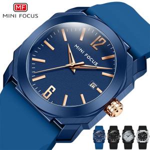 腕時計 MINI FOCUS メンズ腕時計 日本製ムーブメント 防水 カレンダー シリコンストラップ メンズウォッチ0248G 父の日 ギフト｜kouhukudo