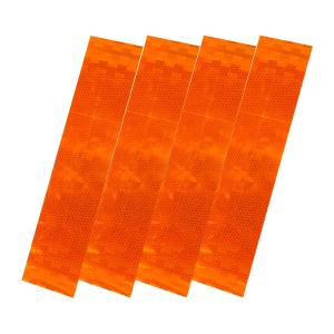 反射シール　アウトレット　4枚セット　オレンジ　高輝度反射　自転車　バイク　ホイール　安全　防犯グッズ　お買得品