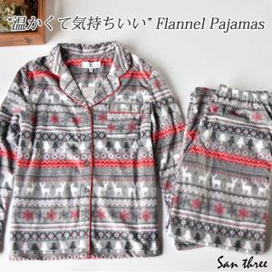 ルームウェア 上下セット 冬 パジャマ レディース