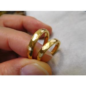 k18 ゴールド 結婚指輪 鍛造 18金 18k マリッジリング 太め 太い 幅広