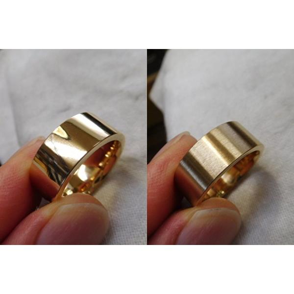 平打ち 結婚指輪 鍛造 ゴールド 18k 18金 k18 太め 太い 幅広 平打ちリング 9mm 光...