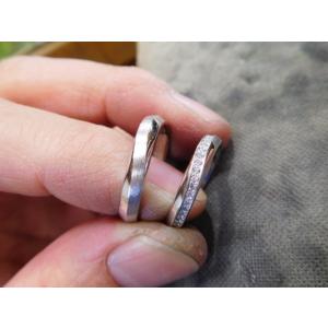 鍛造 結婚指輪 プラチナ pt900 マリッジリング メビウス ペア 結婚リング ペアリング 3mm...