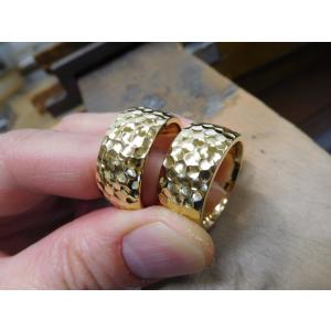鍛造 結婚指輪 ゴールド 18k 18金 k1...の詳細画像1