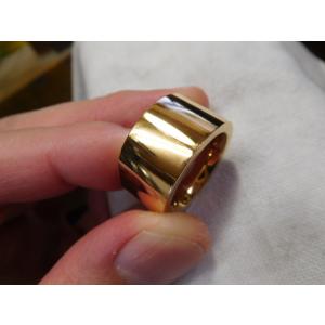 鍛造 指輪 リング ゴールド 18k 18金 k18 太い 太め 幅広い シンプル ストレート 平打...