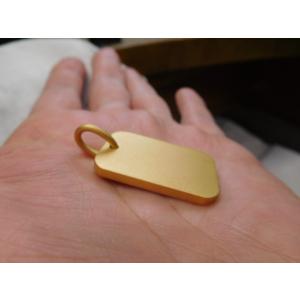 鍛造 ドッグタグ ペンダント 純金 24k 24金 k24 ペンダントネックレス 縦30mm 横20...