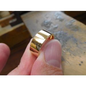 鍛造 指輪 リング ゴールド 18k 18金 k18 幅広 太い 太め