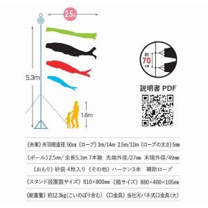 こいのぼり ちりめん京錦 2.5m 庭園スタン...の詳細画像4