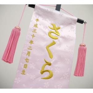 刺繍名前旗(特中)花車(ピンク・赤) ふりがな...の詳細画像2