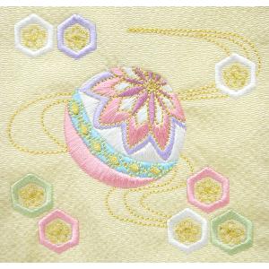 ちりめん刺繍名前旗(小)流水にマリ(ベージュ)...の詳細画像2