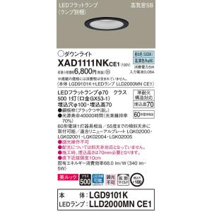 【法人限定】パナソニック　XAD1111NK CE1　LEDダウンライト 埋込穴φ100 浅型7H 高気密SB 美ルック 拡散  昼白色【LGD9101K + LLD2000MN CE1】｜koukou-net