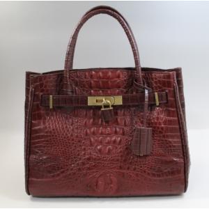 上代２５万円】 クロコダイル バッグ 本物 キャメル ハンドバッグ