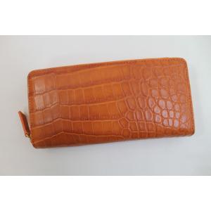 ゴールド金具 ブラック クロコダイル 長財布 財布 メンズ 本革