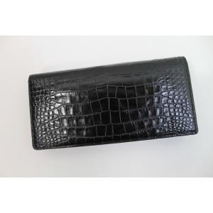 一枚革 センター取り 内側もクロコダイル本革 グリーン 緑 クロコダイル 財布 本物 ヘンローン社製 ラウンド 無双