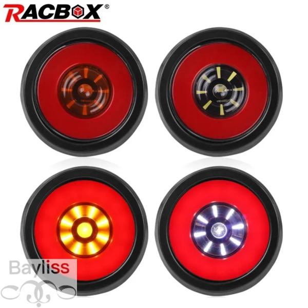 【並行輸入品】 4 インチラウンド LED テールライトアンバーレッドテールライト 12V 24V ...