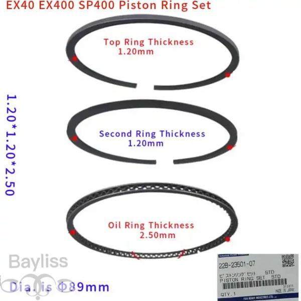 【並行輸入品】 Ex40ピストンリング89mm std 22b-23501-07 for robin...