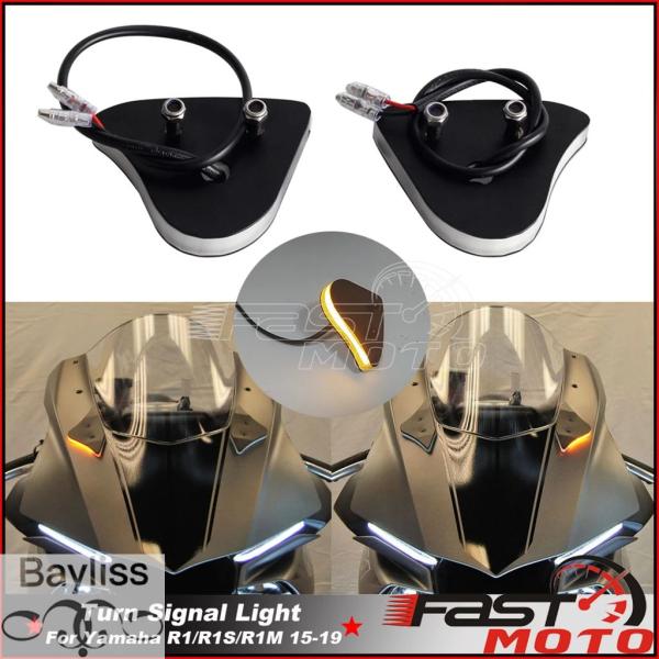 【並行輸入品】 バイクミラーブロックオフledウィンカー光ランプ取付ledライトヤマハyzf R1 ...