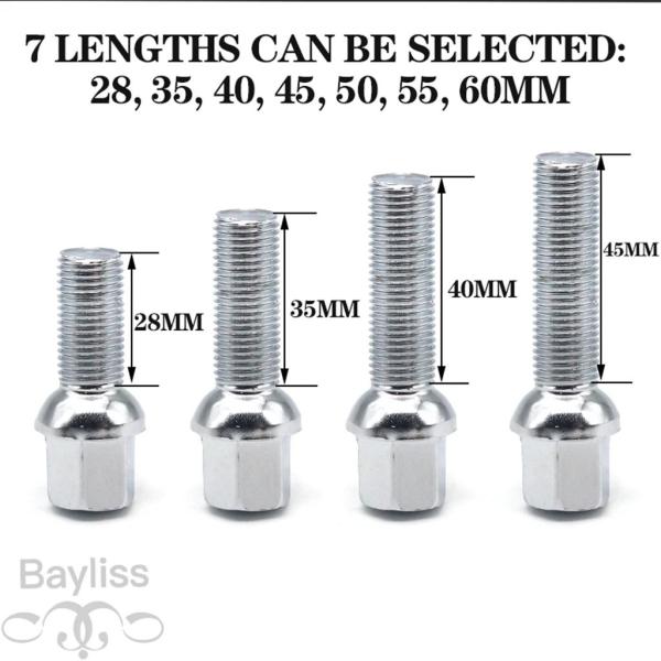 【並行輸入品】 5 ピース 28/35/40/45/50/55/60 mm延長ホイールボルト M14...