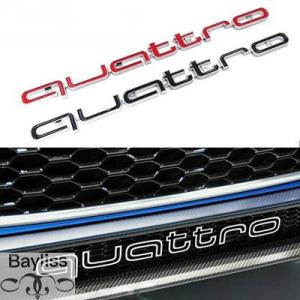 【並行輸入品】 クワトロロゴエンブレムバッジ車 3D ステッカー ABS フロントグリルアンダートリ...
