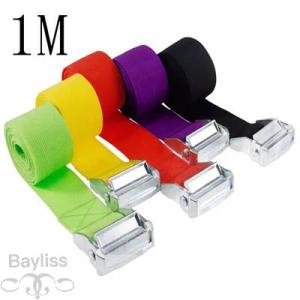 【並行輸入品】 1 m バックルタイダウンベルト貨物車バイクバイク用金属バックル牽引ロープ強力ラチェ...