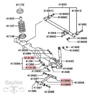 【並行輸入品】 三菱車用リアサスペンションブッシングPajero montero io tr4 pi...