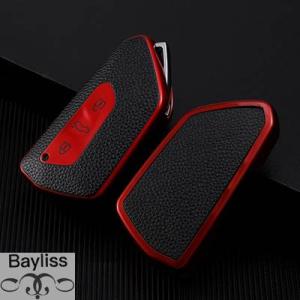 【並行輸入品】 Tpu + 革キーケースカバーフォルクスワーゲンvwゴルフ8 Mk8 2020座席シ...