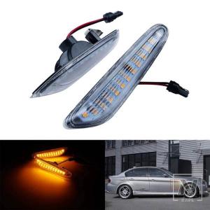 【並行輸入品】BMW 2X クリアレンズ LED サイドインジケーターリピーターライトランプ アンバー 3シリーズ E90 E91 05-2013