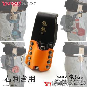 挟持式 双差 ノミケース 》がっちり ノミ 二丁 差し 厚革 Premium 藍