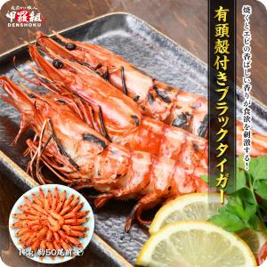 【見切り品 セール】ボイル済み 有頭殻付きブラックタイガー たっぷり1kg（約50尾前後）エビ 海老 えび BBQ 業務用 ポイント利用【賞味期限：2025/07/01】 爆買