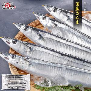 【8/26 23:59まで！お試し500円OFF】国産 さんま 10尾 冷凍 秋刀魚 サンマ 塩焼き グリル フライパン おかず お弁当 時短 コスパ 惣菜 魚介類 水産加工品｜越前かに職人 甲羅組
