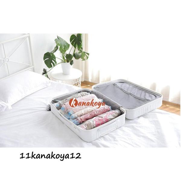 圧縮袋 衣類 5枚セット 旅行 収納袋 掃除機不要 手巻き 簡単 服 整理 衣替え 大掃除 コンパク...