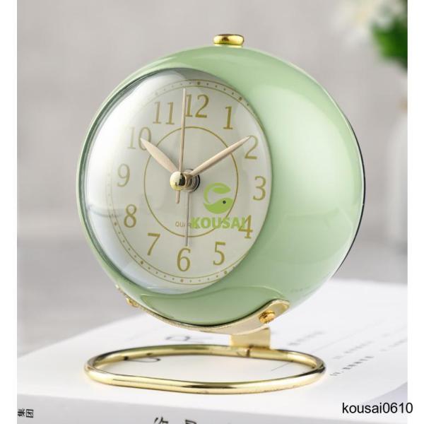 置き時計 目覚まし時計 かわいい アラームクロック アナログ 時計 ナイトライト レトロ アンティー...