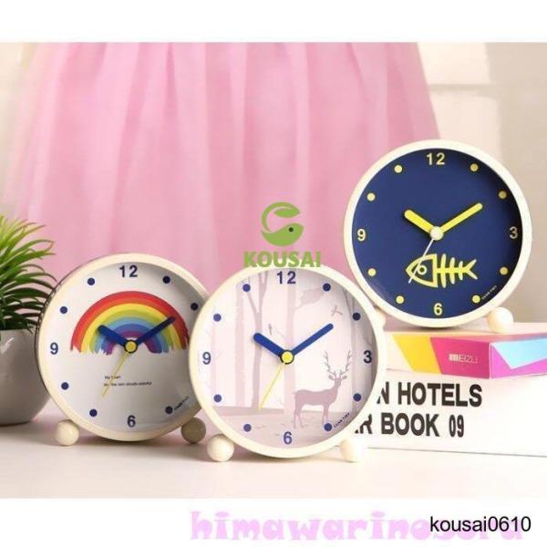 置き時計 目覚まし時計 かわいい アラームクロック アナログ 時計 ナイトライト レトロ アンティー...