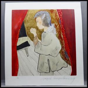 お祈り イングリット フジ子 ヘミング シルクスクリーン 版画 絵画 中古｜kousei-brand