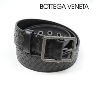 美品 BOTTEGA VENETA ボッテガヴェネタ イントレチャート レザー ベルト メンズ ブラック 表記サイズ115cm｜kousei-brand