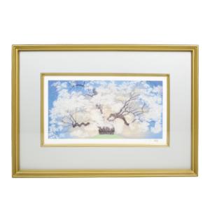 中島千波 醍醐の桜 シルクスクリーン 限定350部 2003年制作 絵画 洋画 日本人作家 有名画家 サイン入り