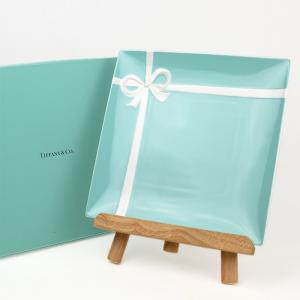 美品 Tiffany&amp;Co. ティファニー ブルーボックス プレート ギフト プレゼント ホワイト ...