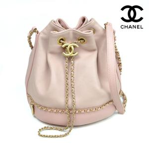 CHANEL シャネル チェーンショルダーバッグ カーフスキン ピンク ゴールド金具 巾着｜kousei-brand